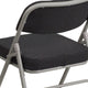 Black |#| Premium Triple Braced & Double Hinged Black Pin-Dot Fabric Metal Folding Chair