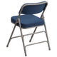 Navy |#| 18inchW Premium Triple Braced & Double Hinged Navy Fabric Metal Folding Chair