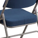 Navy |#| 18inchW Premium Triple Braced & Double Hinged Navy Fabric Metal Folding Chair