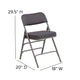 Gray |#| 18inchW Premium Triple Braced & Double Hinged Gray Fabric Metal Folding Chair