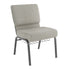 Gray Dot Fabric/Silver Vein Frame |#| 21"W Church Chair in Gray Dot Fabric with Book Rack - Silver Vein Frame