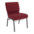Crimson Fabric/Silver Vein Frame |#| 21"W Church Chair in Crimson Fabric with Cup Book Rack - Silver Vein Frame