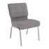 Gray Fabric/Silver Vein Frame |#| 21"W Stacking Church Chair in Gray Fabric - Silver Vein Frame