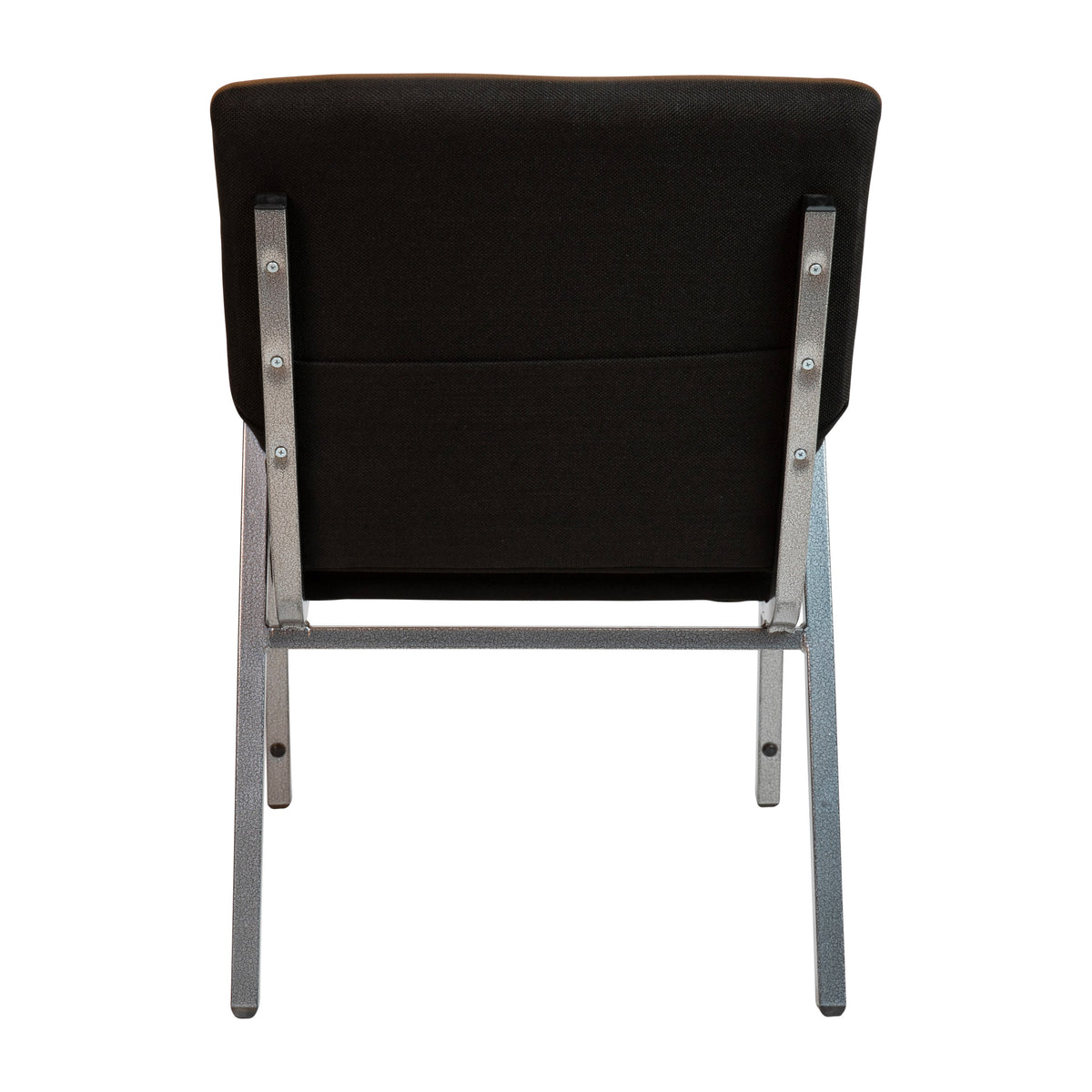 Black Fabric/Silver Vein Frame |#| 21inch Stackable Church Chair with Arms in Black Fabric - Silver Vein Frame