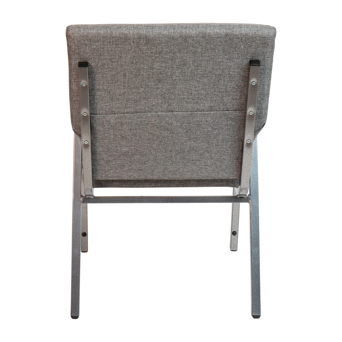 Gray Fabric/Silver Vein Frame |#| 21inch Stackable Church Chair with Arms in Gray Fabric - Silver Vein Frame