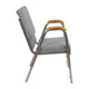 Gray Fabric/Silver Vein Frame |#| 21inch Stackable Church Chair with Arms in Gray Fabric - Silver Vein Frame