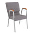 Gray Fabric/Silver Vein Frame |#| 21" Stackable Church Chair with Arms in Gray Fabric - Silver Vein Frame