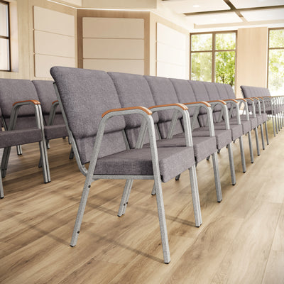 21" Stackable Church Chair with Arms - View 2