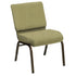 HERCULES Series 21''W Church Chair in Sherpa Fabric - Gold Vein Frame