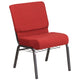 Crimson Fabric/Silver Vein Frame |#| 21inchW Church Chair in Crimson Fabric with Cup Book Rack - Silver Vein Frame