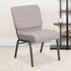 Gray Dot Fabric/Silver Vein Frame |#| 21inchW Church Chair in Gray Dot Fabric with Book Rack - Silver Vein Frame