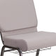 Gray Dot Fabric/Silver Vein Frame |#| 21inchW Church Chair in Gray Dot Fabric with Book Rack - Silver Vein Frame