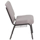 Gray Dot Fabric/Silver Vein Frame |#| 21inchW Church Chair in Gray Dot Fabric with Book Rack - Silver Vein Frame