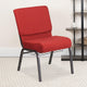 Crimson Fabric/Silver Vein Frame |#| 21inchW Church Chair in Crimson Fabric with Cup Book Rack - Silver Vein Frame