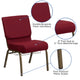 Burgundy Fabric/Gold Vein Frame |#| 21inchW Church Chair in Burgundy Fabric with Cup Book Rack - Gold Vein Frame