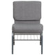 Gray Fabric/Silver Vein Frame |#| 21inchW Church Chair in Gray Fabric with Book Rack - Silver Vein Frame