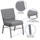 Gray Fabric/Silver Vein Frame |#| 21inchW Church Chair in Gray Fabric with Book Rack - Silver Vein Frame