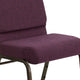 Plum Fabric/Gold Vein Frame |#| 21inchW Stacking Church Chair in Plum Fabric - Gold Vein Frame