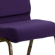 Royal Purple Fabric/Gold Vein Frame |#| 21inchW Stacking Church Chair in Royal Purple Fabric - Gold Vein Frame