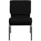 Black Fabric/Silver Vein Frame |#| 21inchW Stacking Church Chair in Black Fabric - Silver Vein Frame