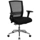 Black Mesh & Fabric |#| Intensive Use 300 lb. Rated Mid-Back Black Mesh Multifunction Chair-Seat Slider