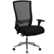 Black Mesh & Fabric |#| Intensive Use 300 lb. Rated High Back Black Mesh Multifunction Chair-Seat Slider