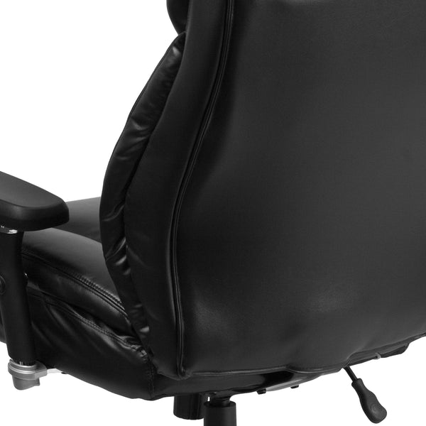 Black LeatherSoft |#| 24/7 Intensive Use Big & Tall 400 lb. Rated High Back Black LeatherSoft Chair