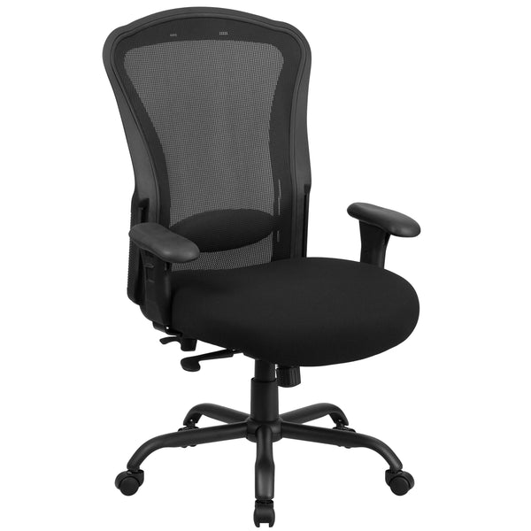 24/7 Intensive Use Big & Tall 400 lb. Rated Black Mesh Multifunction Chair