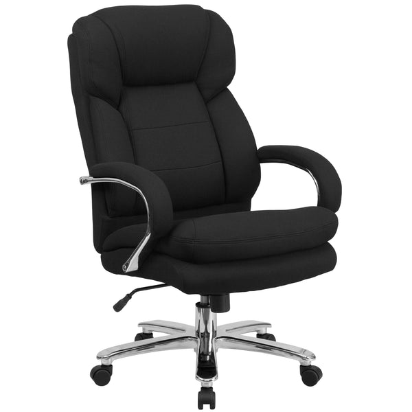 Black Fabric |#| 24/7 Intensive Use Big & Tall 500 lb. Rated Black Fabric Ergonomic Office Chair