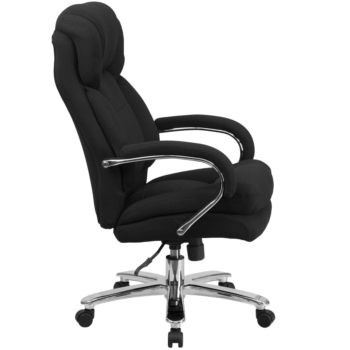 Black Fabric |#| 24/7 Intensive Use Big & Tall 500 lb. Rated Black Fabric Ergonomic Office Chair