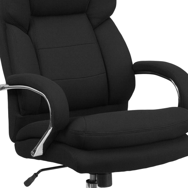 Black Fabric |#| 24/7 Intensive Use Big & Tall 500 lb. Rated Black Fabric Ergonomic Office Chair