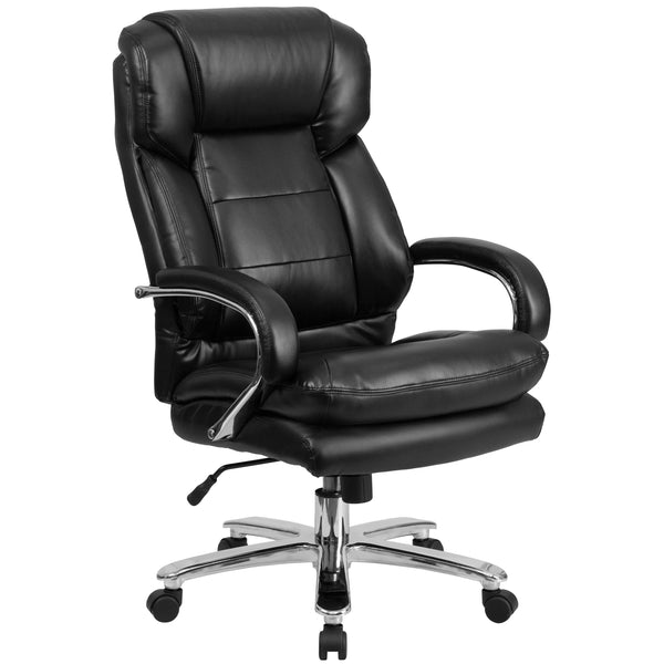 Black LeatherSoft |#| 24/7 Intensive Use Big & Tall 500 lb. Rated Black LeatherSoft Office Chair