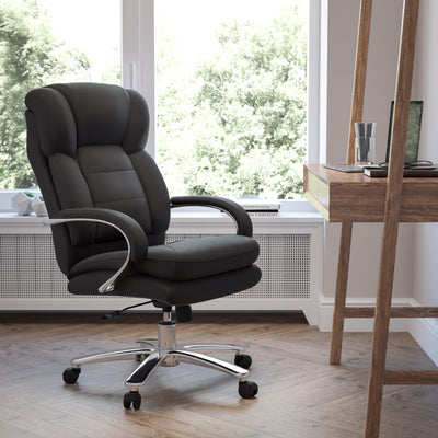 HERCULES Series 24/7 Intensive Use Big & Tall 500 lb. Rated Executive Swivel Ergonomic Office Chair with Loop Arms - View 2