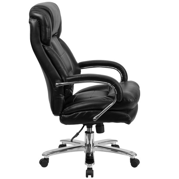 Black LeatherSoft |#| 24/7 Intensive Use Big & Tall 500 lb. Rated Black LeatherSoft Office Chair