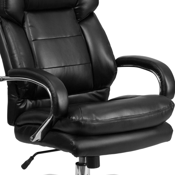 Black LeatherSoft |#| 24/7 Intensive Use Big & Tall 500 lb. Rated Black LeatherSoft Office Chair