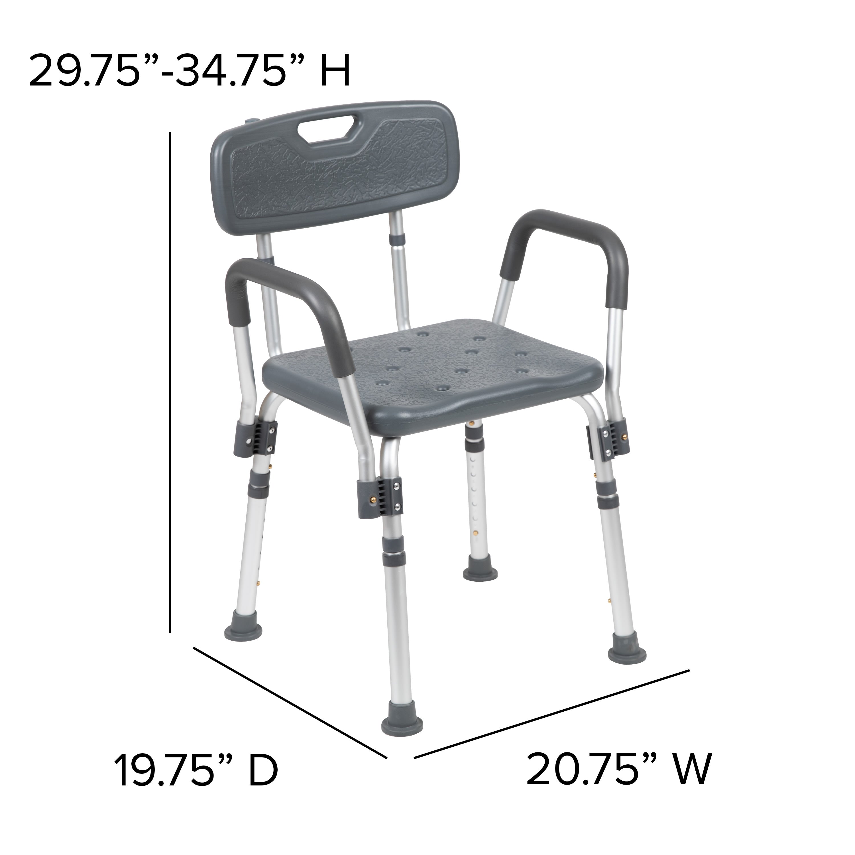 Folding shower chair on sale with back and arms
