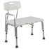 HERCULES Series 300 Lb. Capacity Adjustable Bath & Shower Transfer Bench with Back and Side Arm