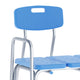 Blue |#| Adjustable Bath & Shower Medical Transfer Bench with Back and Side Arm in Blue