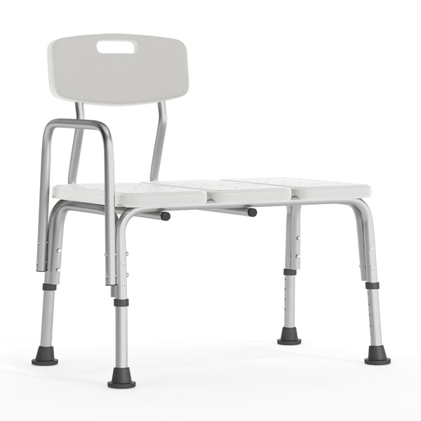 White |#| 300 Lb. Capacity Adjustable White Bath & Shower Medical Transfer Bench
