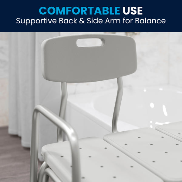 White |#| 300 Lb. Capacity Adjustable White Bath & Shower Medical Transfer Bench