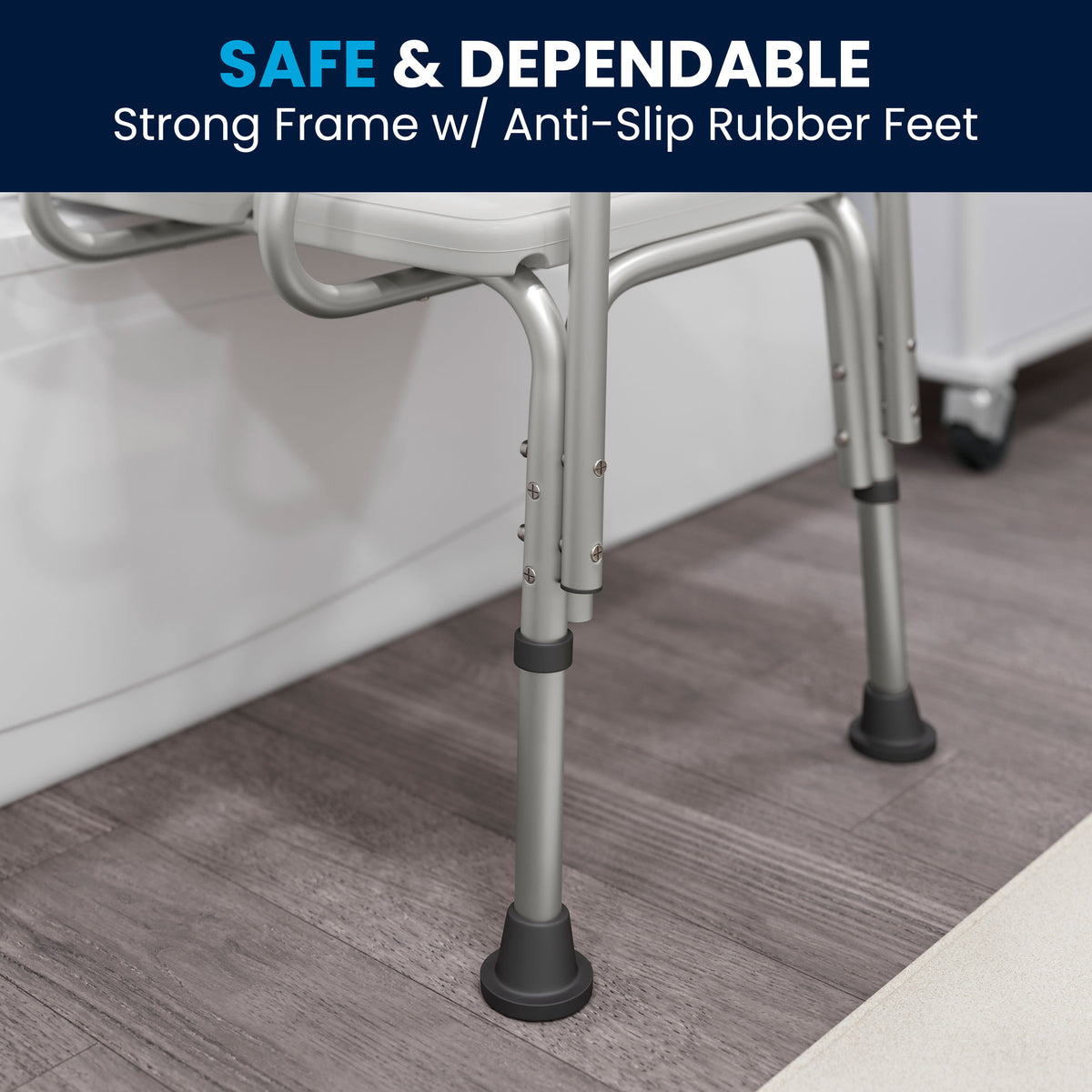 White |#| 300 Lb. Capacity Adjustable White Bath & Shower Medical Transfer Bench