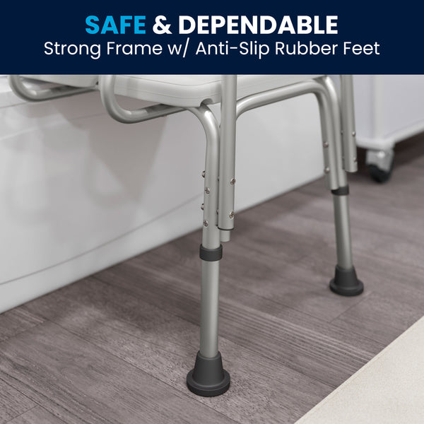 White |#| 300 Lb. Capacity Adjustable White Bath & Shower Medical Transfer Bench