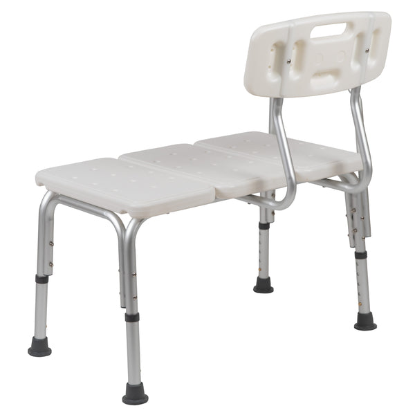 White |#| 300 Lb. Capacity Adjustable White Bath & Shower Medical Transfer Bench