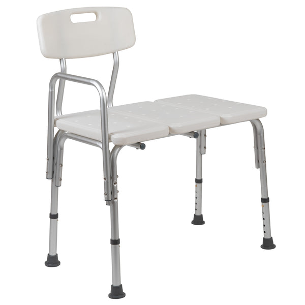 White |#| 300 Lb. Capacity Adjustable White Bath & Shower Medical Transfer Bench