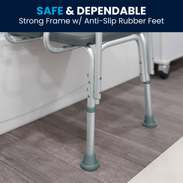 Gray |#| 300 Lb. Capacity Adjustable Gray Bath & Shower Medical Transfer Bench