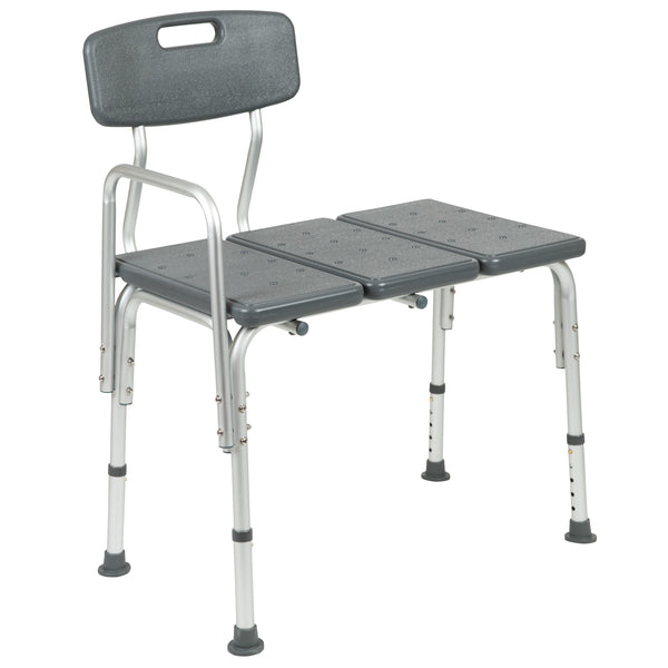 Gray |#| 300 Lb. Capacity Adjustable Gray Bath & Shower Medical Transfer Bench
