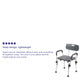 Gray |#| 300 Lb. Capacity Adjustable Gray Bath & Shower Chair with Depth Adjustable Back