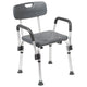 Gray |#| 300 Lb. Capacity Adjustable Gray Bath & Shower Chair with Depth Adjustable Back