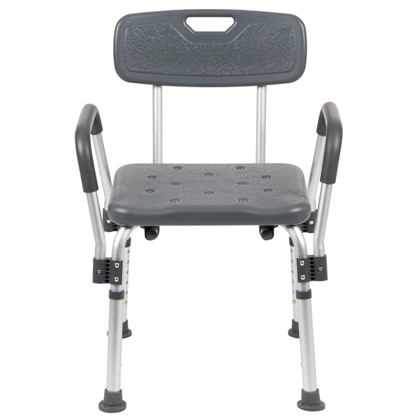 Gray |#| 300 Lb. Capacity Adjustable Gray Bath & Shower Chair with Depth Adjustable Back