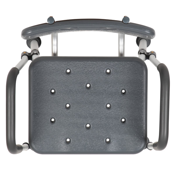Gray |#| 300 Lb. Capacity Adjustable Gray Bath & Shower Chair with Depth Adjustable Back